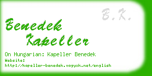 benedek kapeller business card